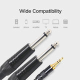 Max 3.5mm 1/8" TRS to Dual 6.35mm 1/4" TS Mono Stereo Y-Cable Splitter  1x 1.5m