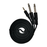 Max 3.5mm 1/8" TRS to Dual 6.35mm 1/4" TS Mono Stereo Y-Cable Splitter  1x 1.5m