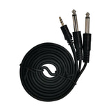 Max 3.5mm 1/8" TRS to Dual 6.35mm 1/4" TS Mono Stereo Y-Cable Splitter  1x 1.5m