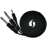 Max 3.5mm 1/8" TRS to Dual 6.35mm 1/4" TS Mono Stereo Y-Cable Splitter  1x 1.5m