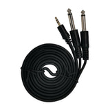 Max 3.5mm 1/8" TRS to Dual 6.35mm 1/4" TS Mono Stereo Y-Cable Splitter  1x 1.5m