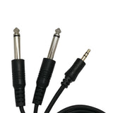 Max 3.5mm 1/8" TRS to Dual 6.35mm 1/4" TS Mono Stereo Y-Cable Splitter  1x 1.5m