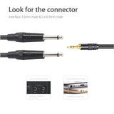 Max 3.5mm 1/8" TRS to Dual 6.35mm 1/4" TS Mono Stereo Y-Cable Splitter  1x 1.5m