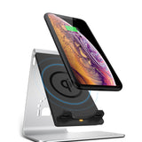 Maxbell 2in1 Phone Charging Station Wireless Fast Charger+Bracket for iWatch Silver