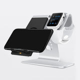 Maxbell 2in1 Phone Charging Station Wireless Fast Charger+Bracket for iWatch Silver