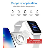 Maxbell 2in1 Phone Charging Station Wireless Fast Charger+Bracket for iWatch Silver