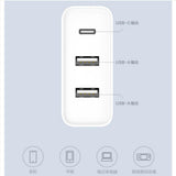 Maxbell 3 USB Ports Multiple Power Adapter with Cable White for iPhone 8