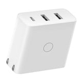 Maxbell 3 USB Ports Multiple Power Adapter with Cable White for iPhone 8