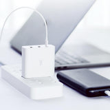 Maxbell 3 USB Ports Multiple Power Adapter with Cable White for iPhone 8