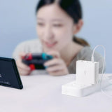 Maxbell 3 USB Ports Multiple Power Adapter with Foldable Plug White for iPhone