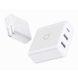 Maxbell 3 USB Ports Multiple Power Adapter with Foldable Plug White for iPhone