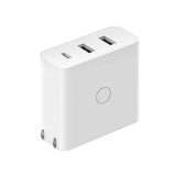 Maxbell 3 USB Ports Multiple Power Adapter with Foldable Plug White for iPhone