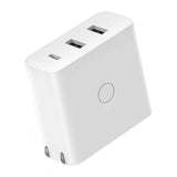 Maxbell 3 USB Ports Multiple Power Adapter with Foldable Plug White for iPhone