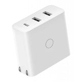 Maxbell 3 USB Ports Multiple Power Adapter with Foldable Plug White for iPhone