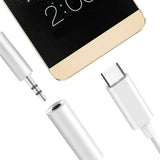 Max USB 3.1 Type C Male to 3.5mm AUX Female Earphone Audio Adapter Cable White