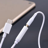 Max USB 3.1 Type C Male to 3.5mm AUX Female Earphone Audio Adapter Cable White