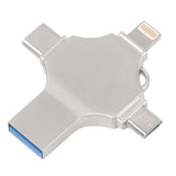 Maxbell New HighSpeed Four-in-one Metal Mobile Phone Flash Drive Memory U Disk 128GB