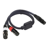 Max XLR 5 Pin Female to Dual XLR 3 Pin Female Audio Cable Plug Stereo Lead