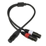Max XLR 5 Pin Female to Dual XLR 3 Pin Female Audio Cable Plug Stereo Lead