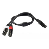Max XLR 5 Pin Female to Dual XLR 3 Pin Female Audio Cable Plug Stereo Lead