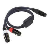 Max XLR 5 Pin Female to Dual XLR 3 Pin Female Audio Cable Plug Stereo Lead