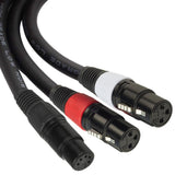 Max XLR 5 Pin Female to Dual XLR 3 Pin Female Audio Cable Plug Stereo Lead
