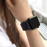Maxbell For Apple Watch Strap Nylon Watch Strap Sports Loop  Black + White