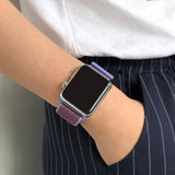 Maxbell For Apple Watch Strap Nylon Watch Strap Sports Loop  Black + White