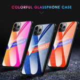 Max Luxury Glass NEVER GIVE UP BE YOURSELF Phone Case for iPhone 11 NEW! 5.8inch