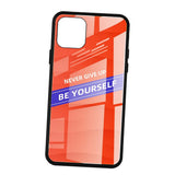 Max Luxury Glass NEVER GIVE UP BE YOURSELF Phone Case for iPhone 11 NEW! 5.8inch