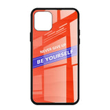 Max Luxury Glass NEVER GIVE UP BE YOURSELF Phone Case for iPhone 11 NEW! 5.8inch