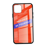 Max Luxury Glass NEVER GIVE UP BE YOURSELF Phone Case for iPhone 11 NEW! 5.8inch