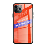 Max Luxury Glass NEVER GIVE UP BE YOURSELF Phone Case for iPhone 11 NEW! 5.8inch