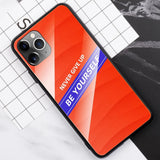 Max Luxury Glass NEVER GIVE UP BE YOURSELF Phone Case for iPhone 11 NEW! 5.8inch