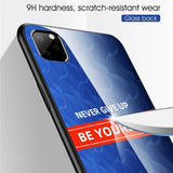 Maxbell Luxury Glass NEVER GIVE UP BE YOURSELF Phone Case for iPhone 11 6.1inch - Aladdin Shoppers