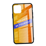 Maxbell Luxury Glass NEVER GIVE UP BE YOURSELF Phone Case for iPhone 11 6.1inch - Aladdin Shoppers