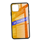 Maxbell Luxury Glass NEVER GIVE UP BE YOURSELF Phone Case for iPhone 11 5.8inch - Aladdin Shoppers