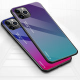Maxbell Gradient glass cover case for iPhone 11 Purple 6.5 inch for iPhone11 Pro MAX - Aladdin Shoppers