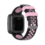Maxbell Silicone Wristband For Fitbit Versa2 Smart Watch Replacement Black+Pink