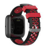 Maxbell Silicone Wristband For Fitbit Versa2 Smart Watch Replacement Black+Red