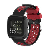 Maxbell Silicone Wristband For Fitbit Versa2 Smart Watch Replacement Black+Red