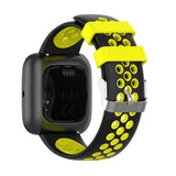 Maxbell Silicone Wristband For Fitbit Versa2 Smart Watch Replacement Black+Yellow
