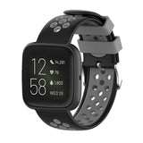 Maxbell Silicone Wristband For Fitbit Versa2 Smart Watch Replacement Black+Gray