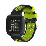 Maxbell Silicone Wristband For Fitbit Versa2 Smart Watch Replacement Black+Lime