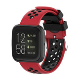 Maxbell Silicone Wristband For Fitbit Versa2 Smart Watch Replacement Red+Black1