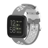 Maxbell Silicone Wristband For Fitbit Versa2 Smart Watch Replacement White+Gray