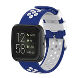 Maxbell Silicone Wristband For Fitbit Versa2 Smart Watch Replacement White+Blue