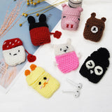 Maxbell Winter knit Cute cartoon Silicone Earphone Case For AirPods cover brown