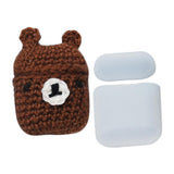 Maxbell Winter knit Cute cartoon Silicone Earphone Case For AirPods cover brown