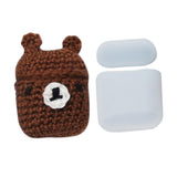 Maxbell Winter knit Cute cartoon Silicone Earphone Case For AirPods cover brown